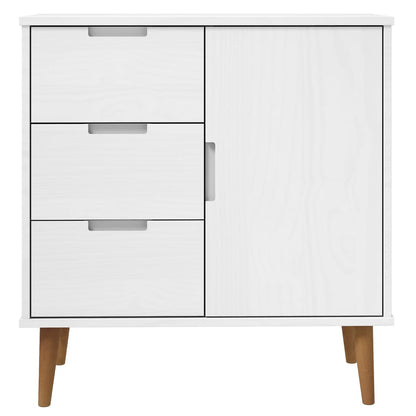 Mesita De Noche Molde Madera Maciza Pino Blanca 76,5x40x80 Cm_3