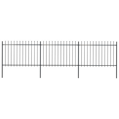 Valla De Jardín Con Puntas De Lanza Acero Negro 5,1x1,2 M / Vetonek_3