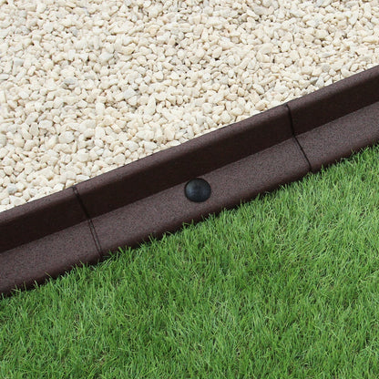 Bordes De Césped Marrón Flexibles Jardín Bordes De Césped Paquete De 6 X 1.2m_0
