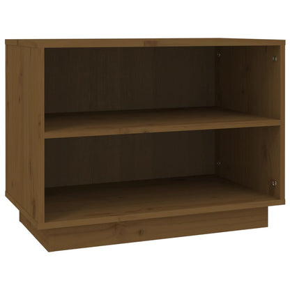 Armario Zapatero Madera Maciza De Pino Marrón Miel 60x34x45 Cm / Vetonek_4