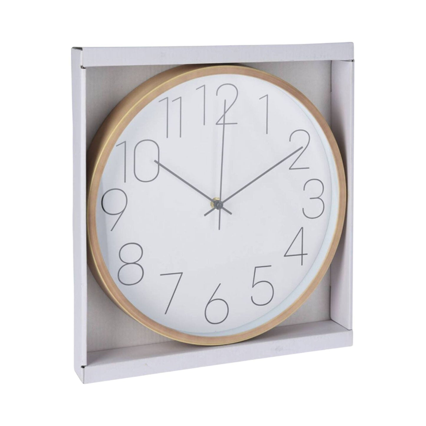 Well Home Reloj De Pared Moderno Con Borde De Aspecto Madera - Esfera Blanca Y Agujas Finas Ø30,5cm_2