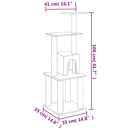 Vidaxl Rascador Para Gatos Con Postes De Sisal Crema 105 Cm_5
