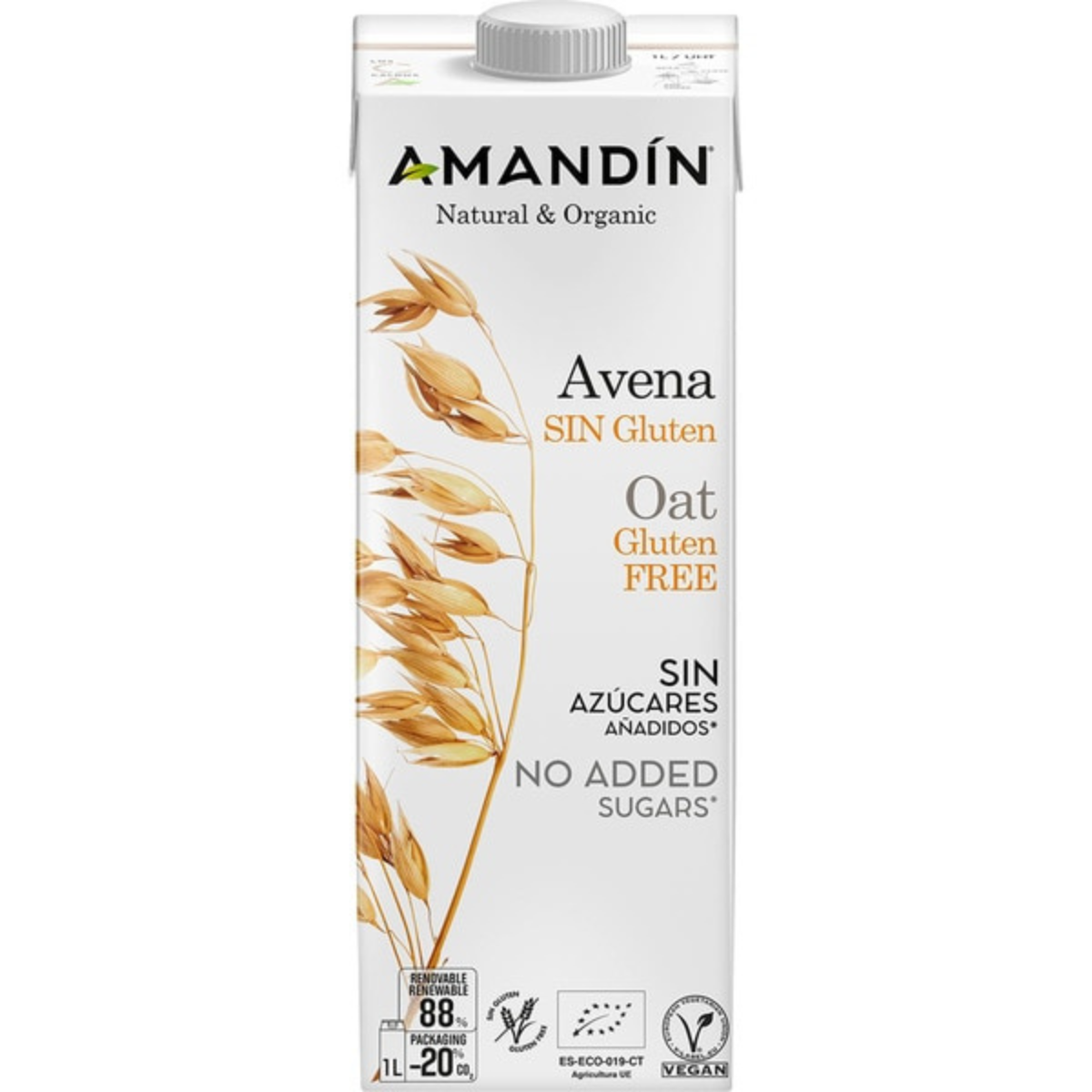 Bebida de aveia sem glúten Bio Amandin 1 L