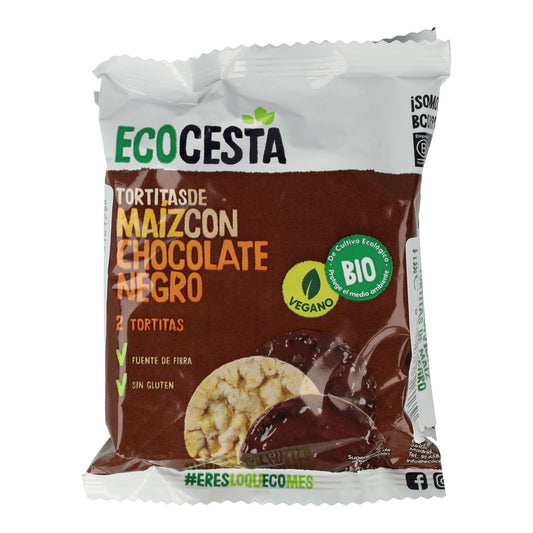 Embalagem de 3 pacotes de bolos de milho com chocolate negro, biológico, Ecocesta, 99 g
