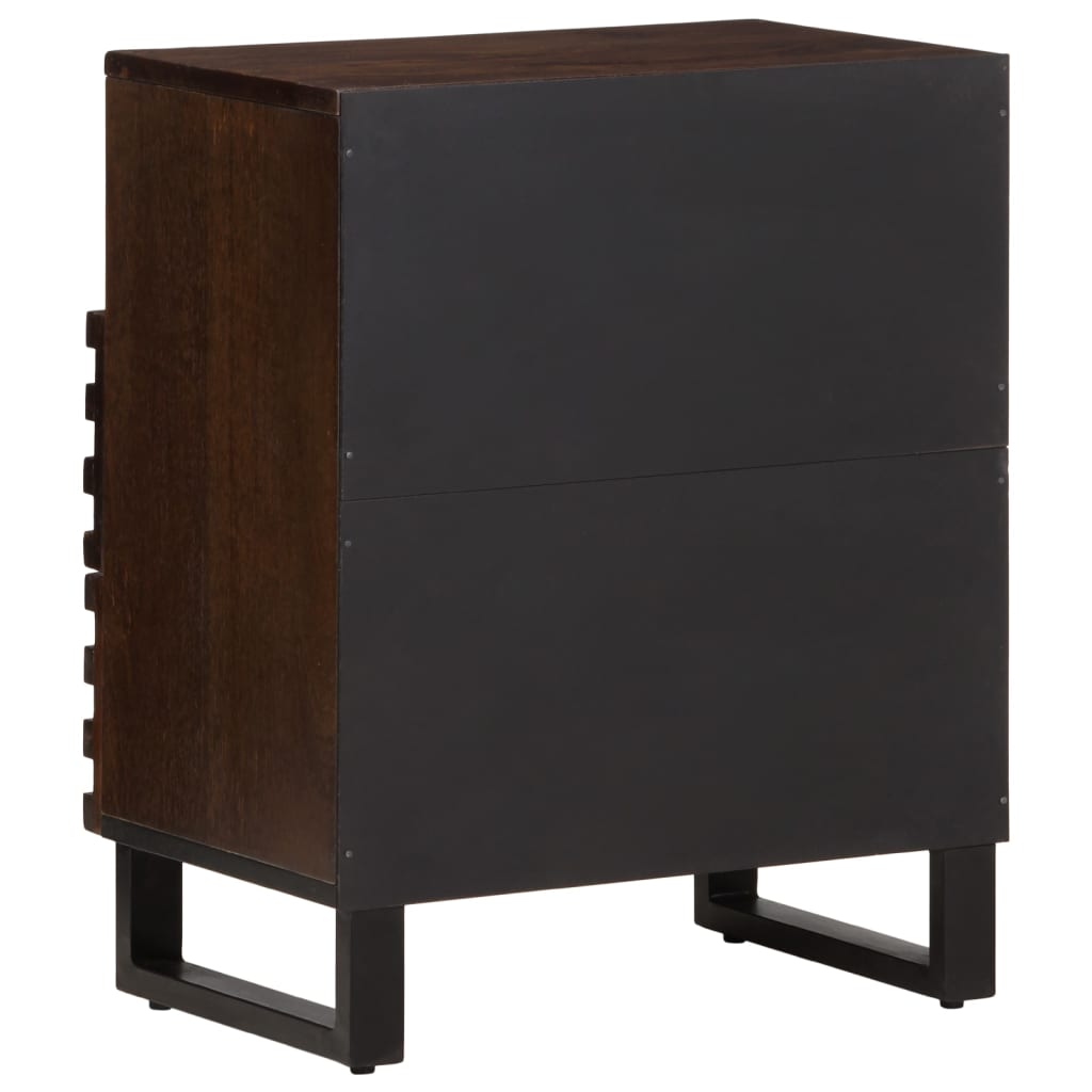 Mesita De Noche Madera Maciza De Mango 50x34x62 Cm_3