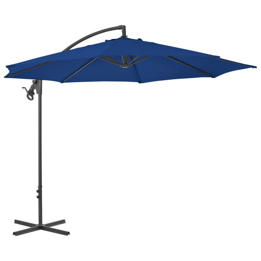 Vidaxl Sombrilla Jardín Voladiza Con Palo De Acero Azul Celeste 300 Cm_0