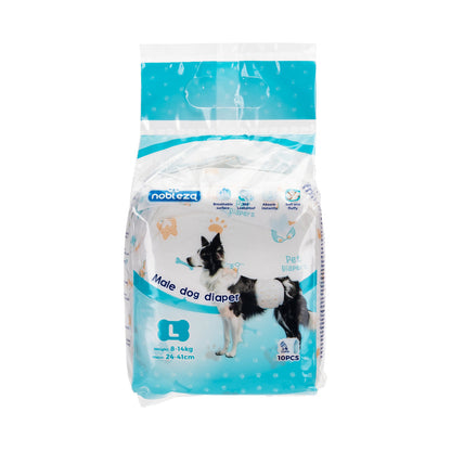 Fraldas Nobleza para cães machos, tamanho L, 10 unidades