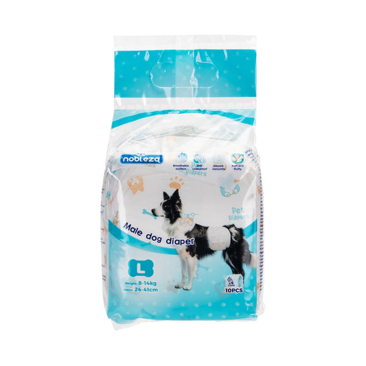 Fraldas Nobleza para cães machos, tamanho L, 10 unidades
