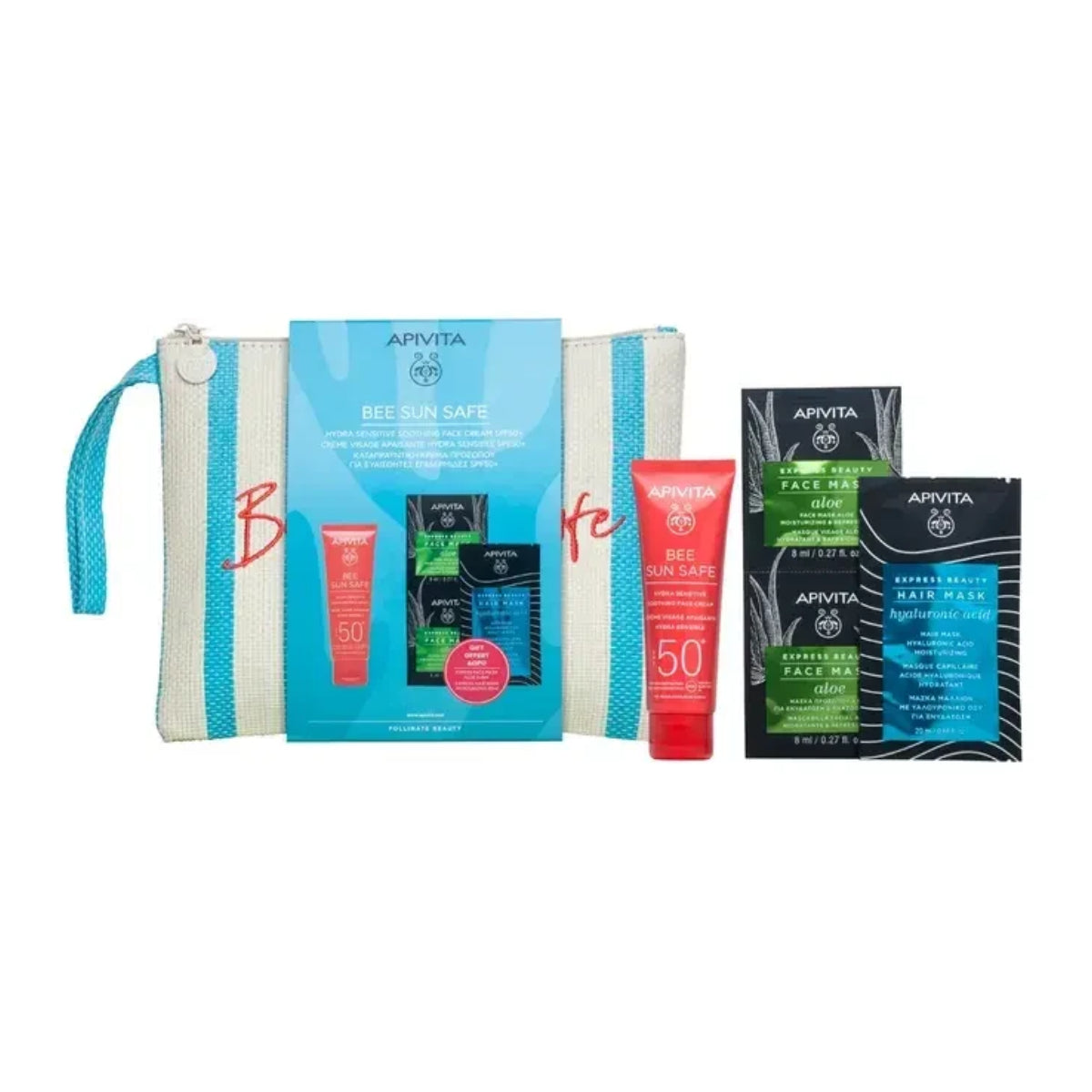 Creme Apivita Hydra Sensitive FPS 50 + Presente Express Beauty e Produto de Limpeza Facial