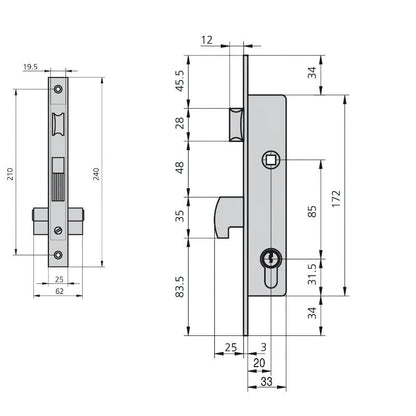 Cerradura Cvl 1990/20/5   Carpinteria  Metálica