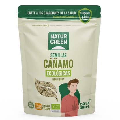 Embalagem de 2 sementes de cânhamo descascadas Naturgreen 200 gr