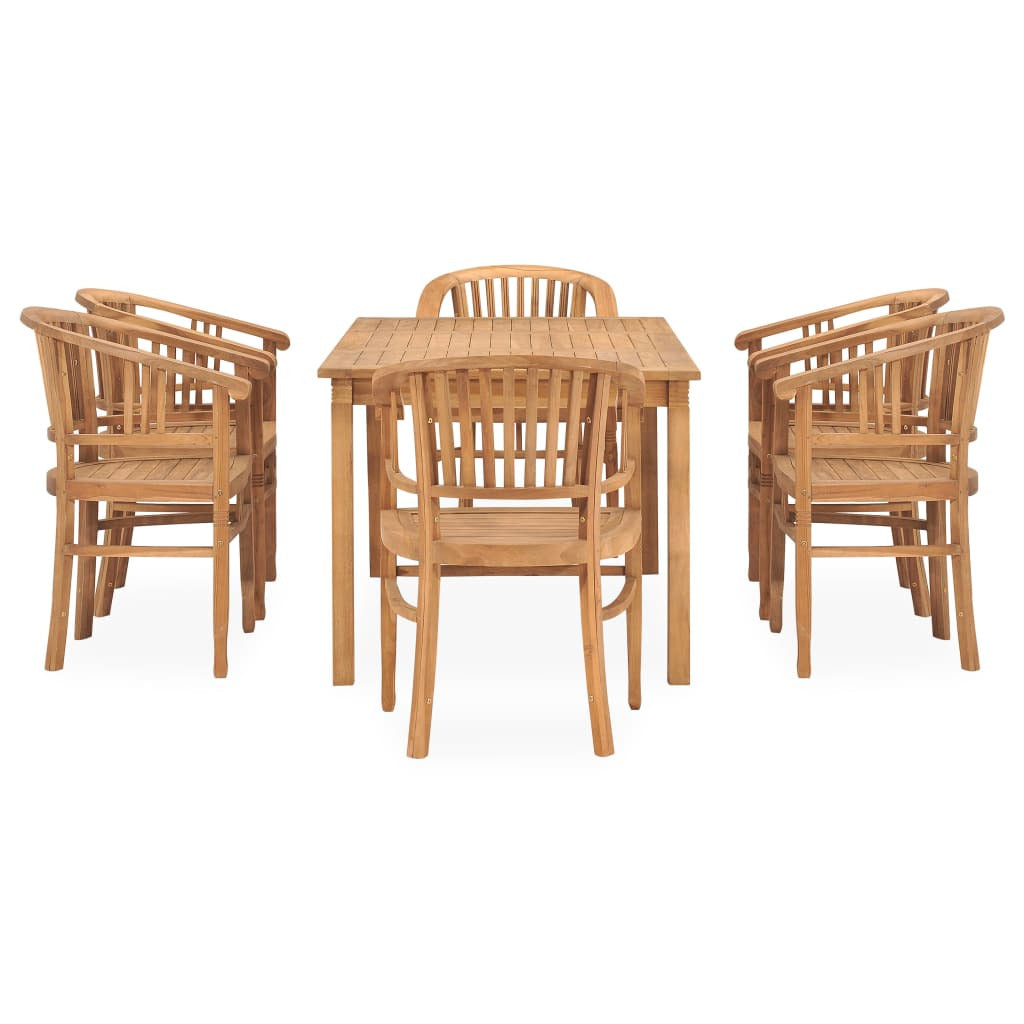 Vidaxl Conjunto De Comedor Para Jardín 7 Piezas Madera Maciza De Teca_1