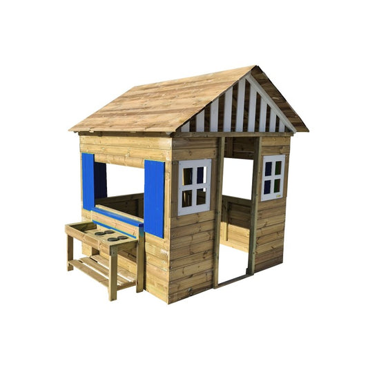 Casita De Madera Masgames Lollipop Xxl Horeca + Cocinita Azul._0