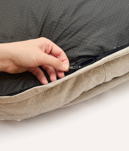 Cafide Cama Con Capucha Para Perro Con Tejido Chenilla Beige. Modelo Maso. Talla M (60x80x10 Cm)_5