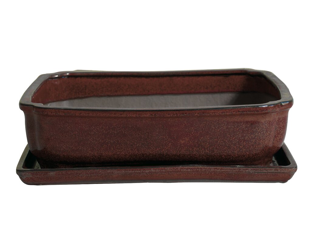 Tiesto Rectangular Rojo Con Plato 29x23x10cm_0