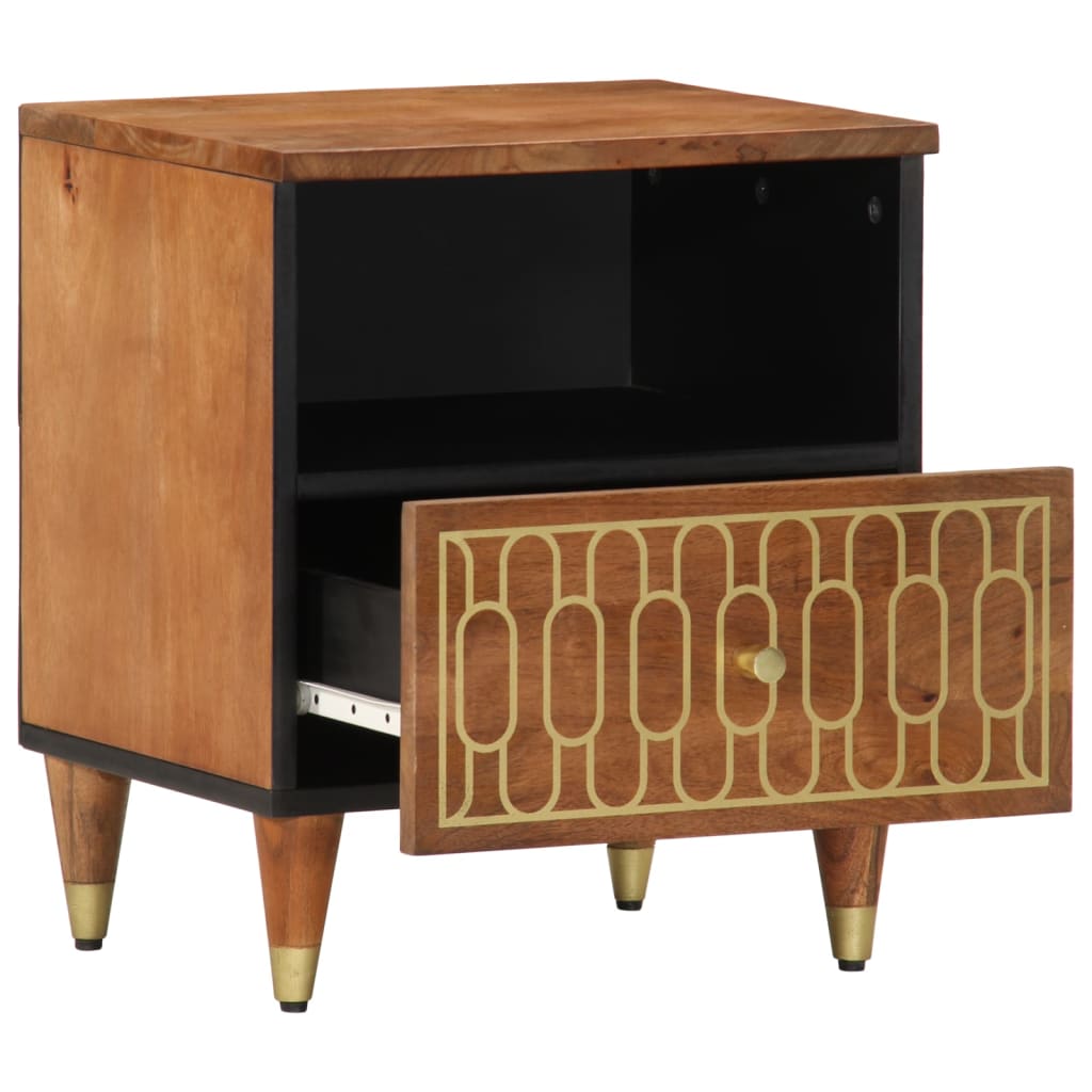 Mesitas De Noche 2 Uds Madera Maciza De Mango 40x33x46 Cm_2
