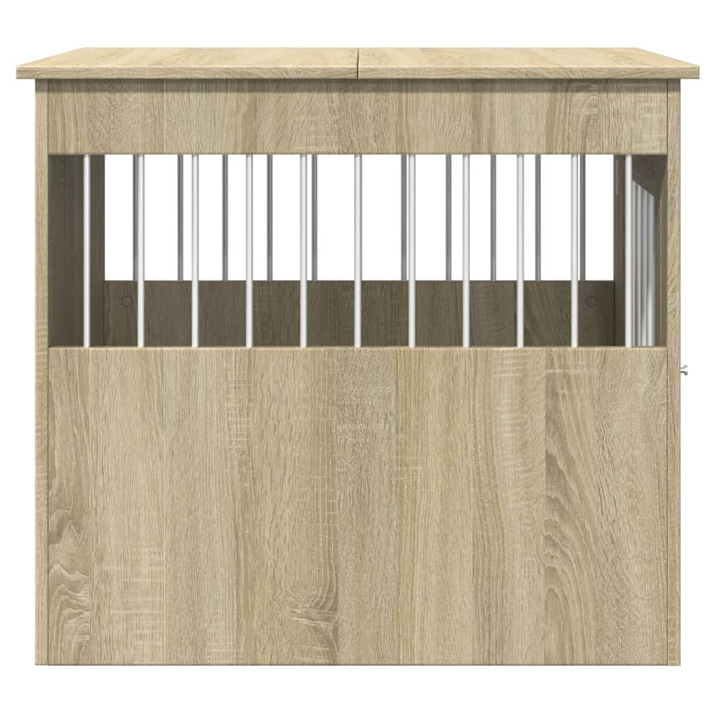 Vidaxl Jaula Para Perros Madera Ingeniería Roble Sonoma 64,5x80x71 Cm_4