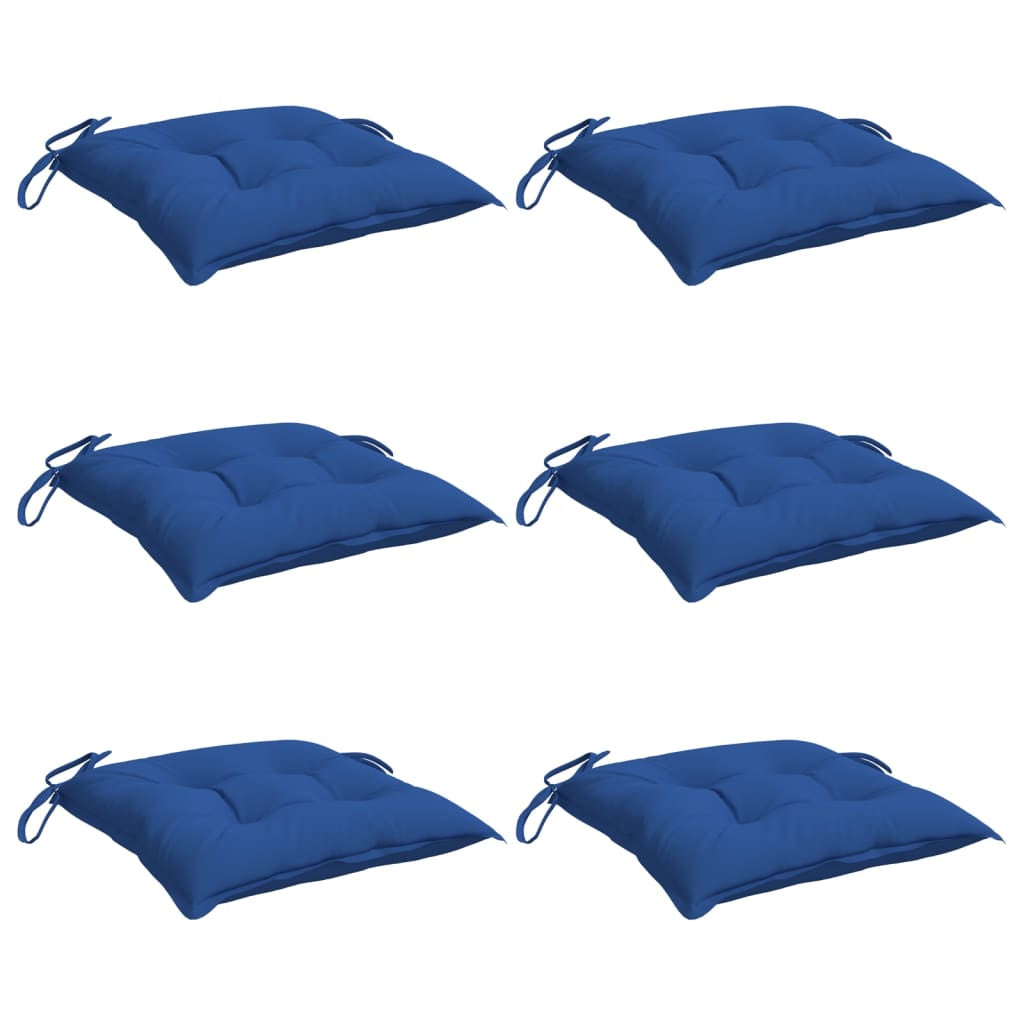 Vidaxl Cojines De Silla De Jardín 6 Uds Tela Oxford Azul 40x40x7 Cm_0