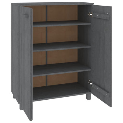 Zapatero Hamar Madera Maciza Pino Gris Oscuro 85x40x108 Cm / Vetonek_3
