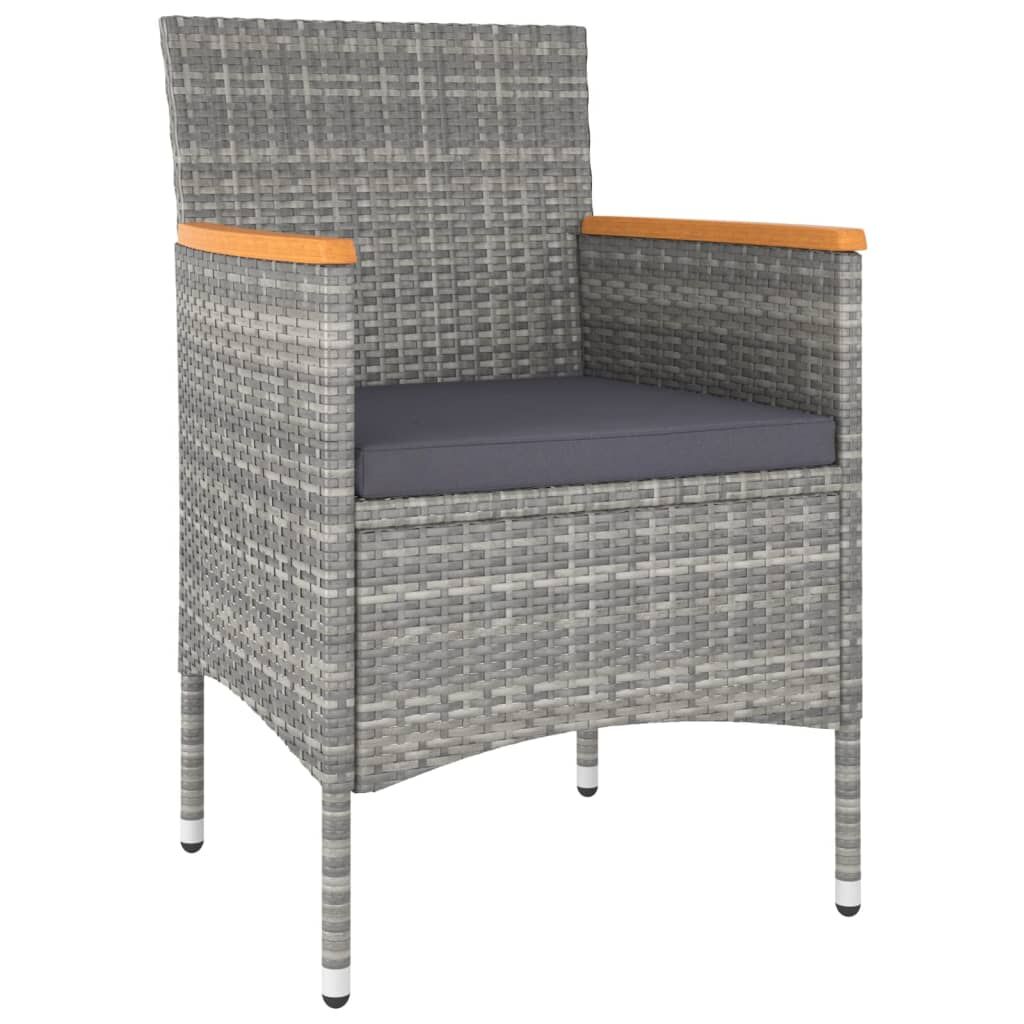 Vidaxl Set De Comedor Jardín 5 Pzas Ratán Sintético Madera Acacia Gris_4