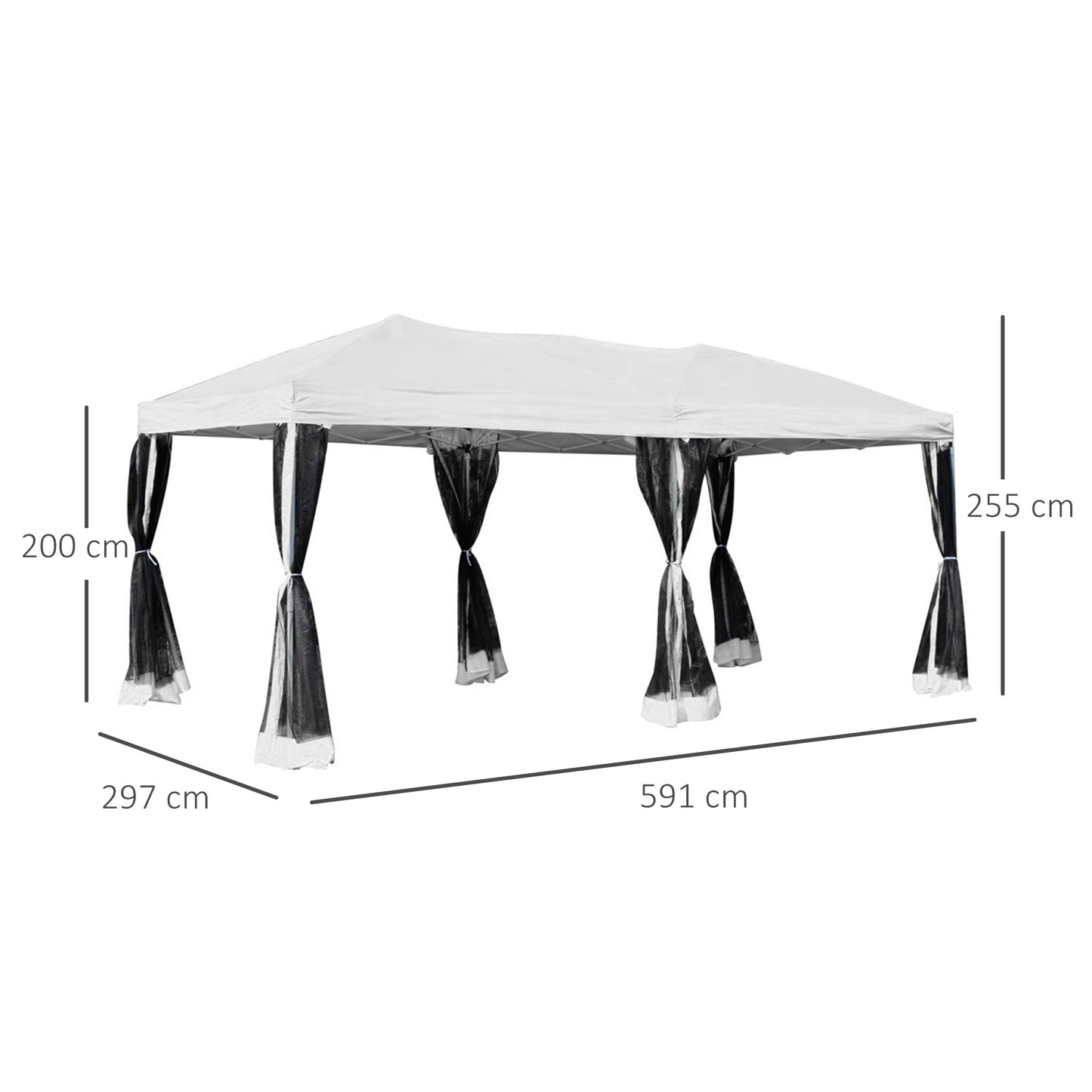 Outsunny Carpa 6x3m Plegable Gazebo Jardín Con Cortinas Mosquitera Bolsa_2