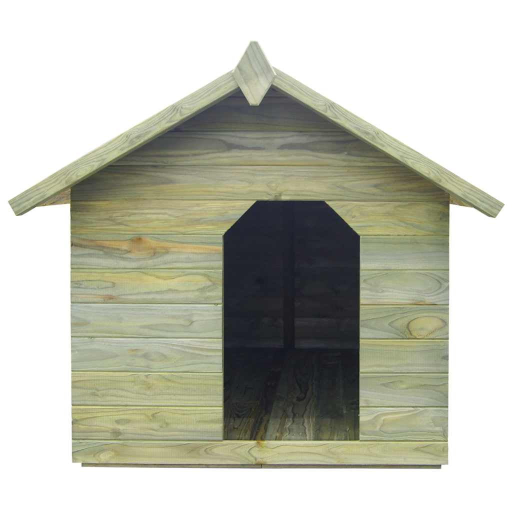 Vidaxl Casa De Perros De Jardín Tejado Abierto Madera Pino Impregnada_1