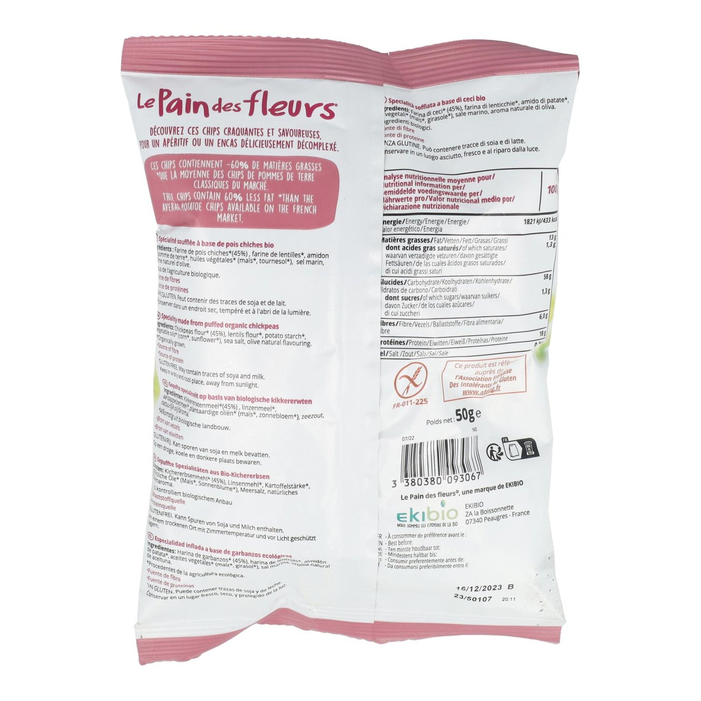 Chips de grão de bico Le Pain des Fleurs 50 g