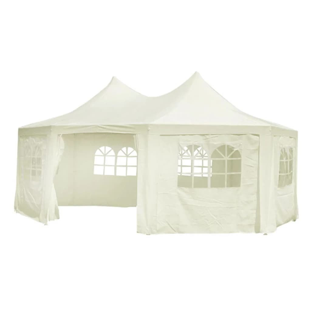 Vidaxl Carpa De Fiesta Octogonal Crema 6x4,4x3,5 M_0