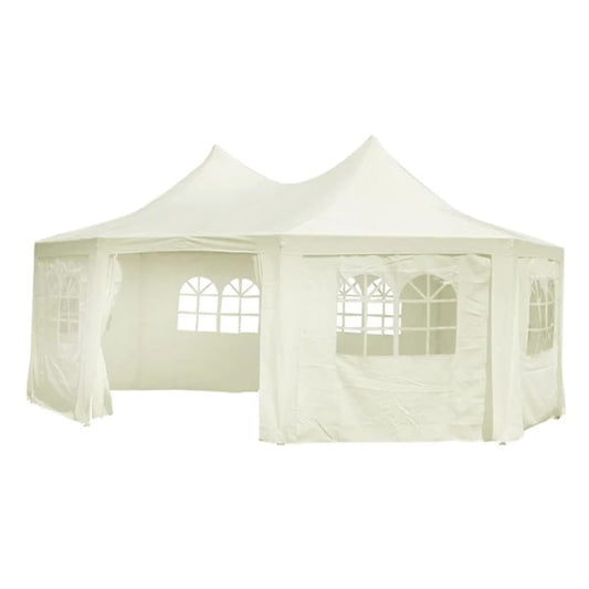 Vidaxl Carpa De Fiesta Octogonal Crema 6x4,4x3,5 M_0