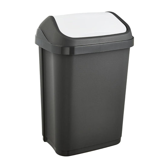 Cubo De Basura Con Tapa Basculante, 10 L, Swantje, Grafito_0