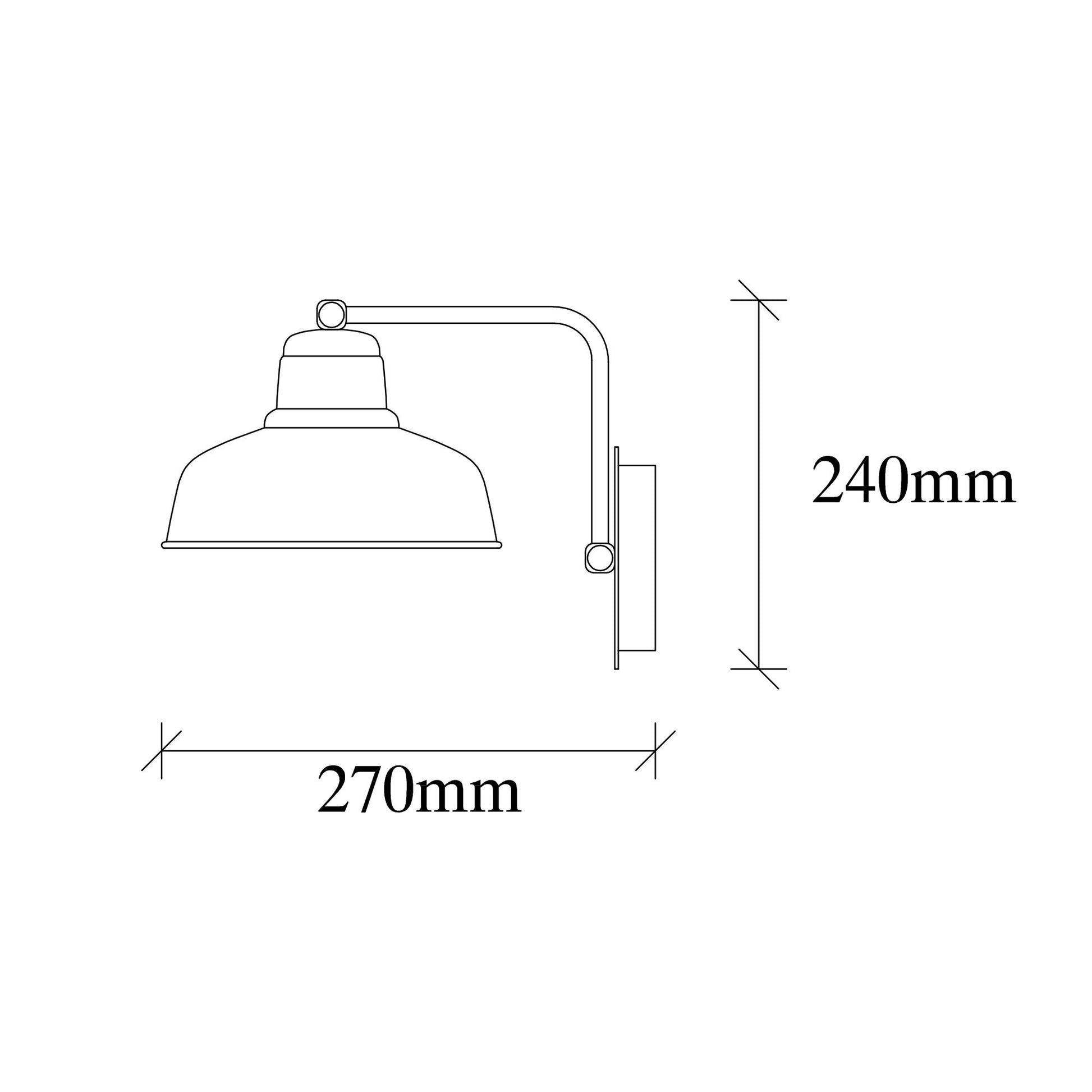 Aplique De Pared, Metal , Blanco, 19x27x24, Casquillo E 27 Max 40 W_1