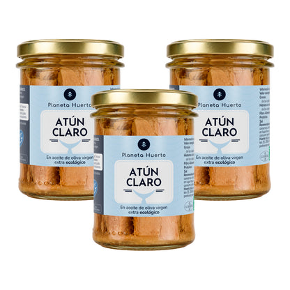 Pack 3x Atún claro MSC en aceite de oliva virgen extra ECO Planeta Huerto 200 g