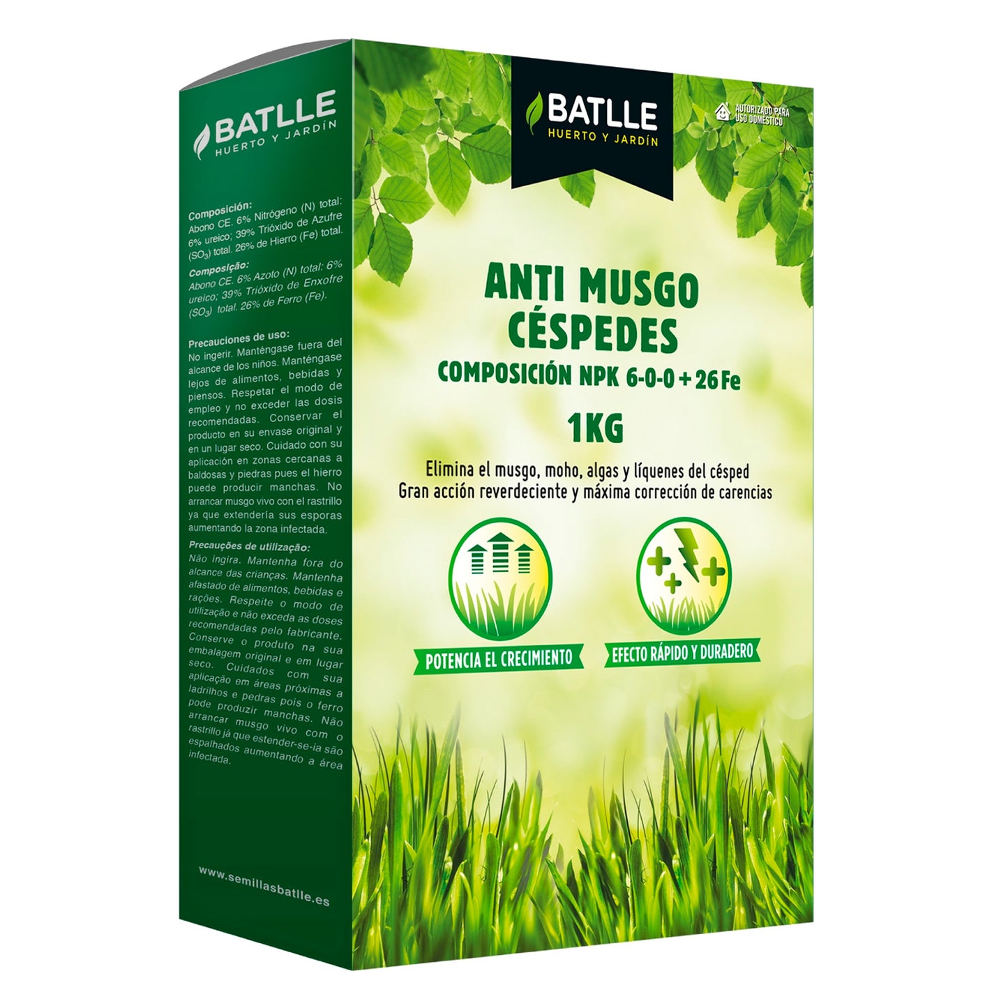 Fertilizante Anti Musgo céspedes Batlle 1 kg