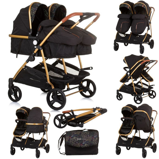 Carrito De Bebé Gemelar Dúo Smart Obsidian Leaves_0