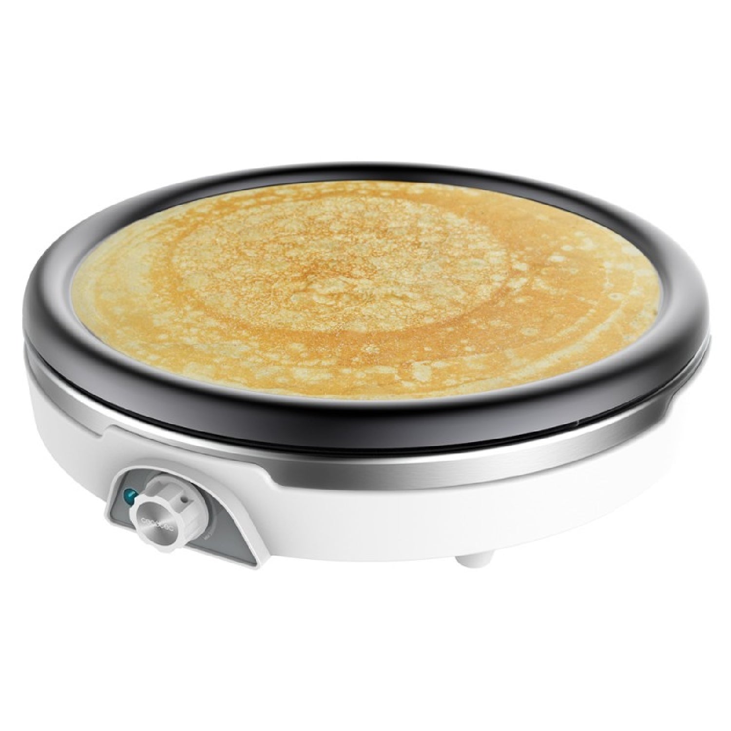 Crepera Fun Crepestone Xl Inox. 1350 W, Acero Inoxidable, Placa Con Revestimiento Antiadherente Y Extraíble, Termostato Regulable, Rodillo Y Espátul_0