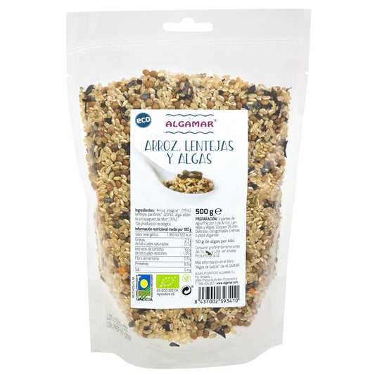Arroz Biológico Algamar, Lentilhas e Algas Marinhas 500 g