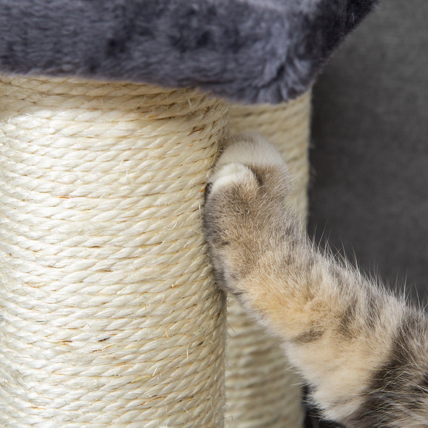 Pawhut Escalera Para Mascotas 60x42x61cm Cubierta De Peluche Rascador De Sisal_3