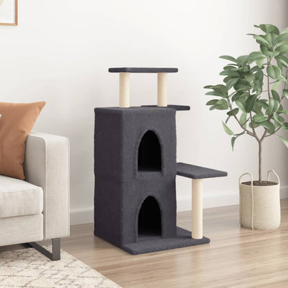 Rascador Para Gatos Con Postes De Sisal Gris Oscuro 97 Cm_2