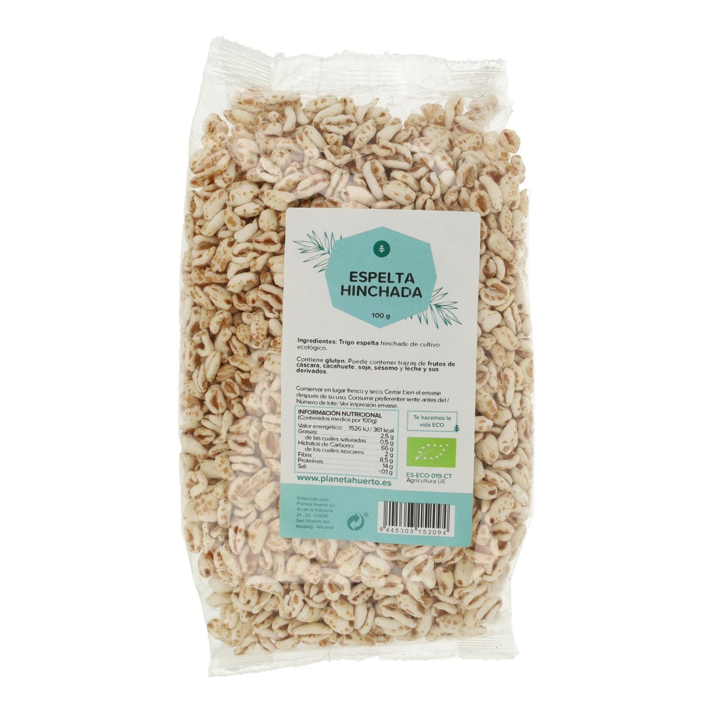 Trigo espelta tufado ECO Planeta Huerto 100 g