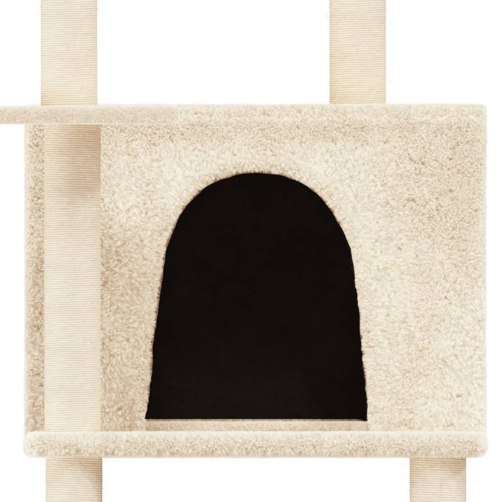 Rascador Para Gatos Con Postes De Sisal Crema 166 Cm_5