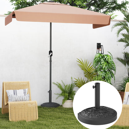 Outsunny Base Para Sombrilla Semicircular Relleno De Cemento Peso 12 Kg Negro_4