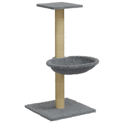 Rascador Para Gatos Con Poste De Sisal Gris Claro 74 Cm_0