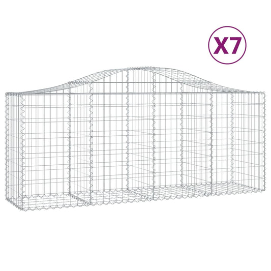 Cestas De Gaviones 7 Uds Forma De Arco Hierro 200x50x80/100 Cm_0