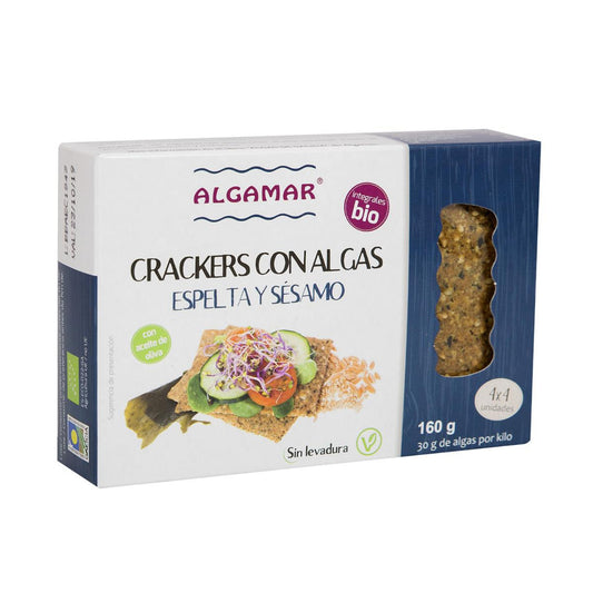 Crackers com algas, espelta e sésamo Algamar 160g