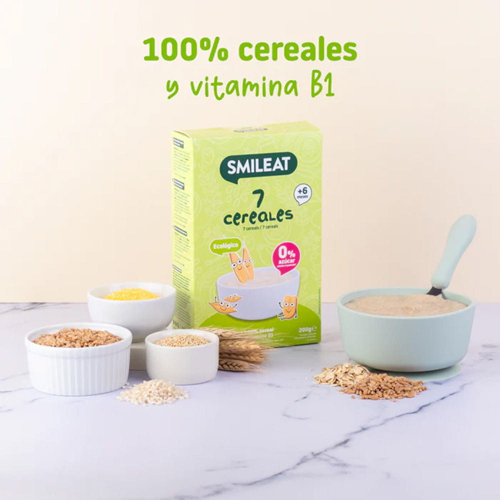 Pack 6x Papilla de 7 Cereales Eco Smileat 200 g
