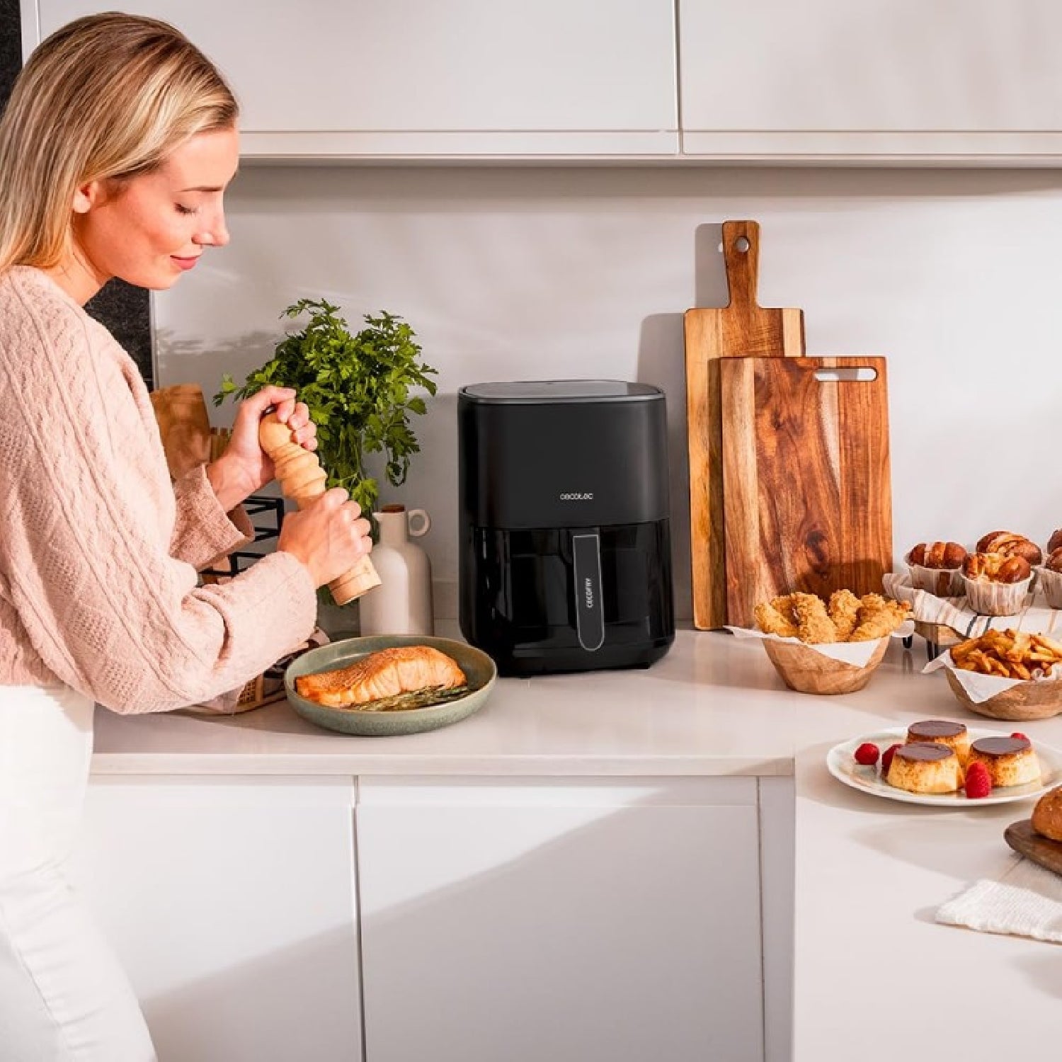 Freidora De Aire Sin Aceite De 5'5l Cecofry Fantastik Window 5500 Pack Ventana 1500w, Tecnología Perfectcook, 9 Modos De Cocinado, Táctil, Regulable_3
