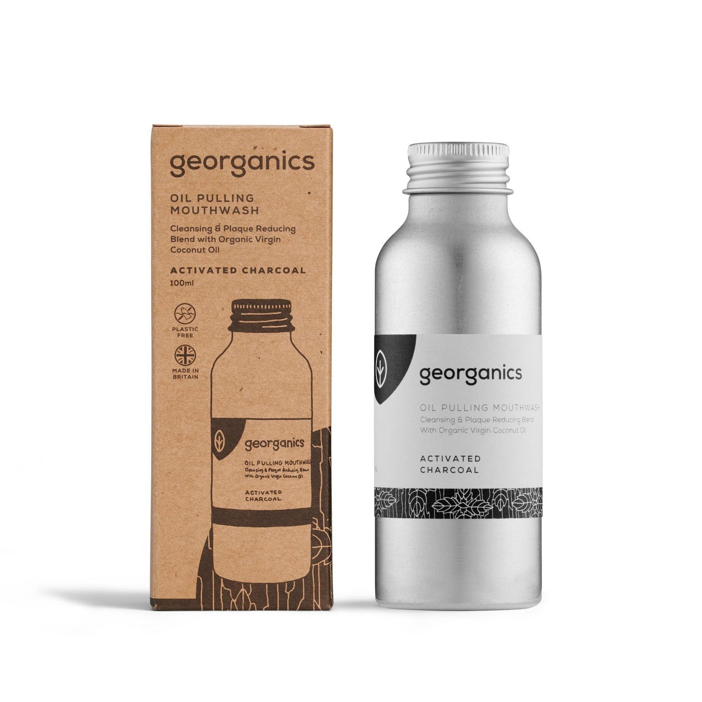 Colutório com carvão ativado e óleo de coco da Georganics