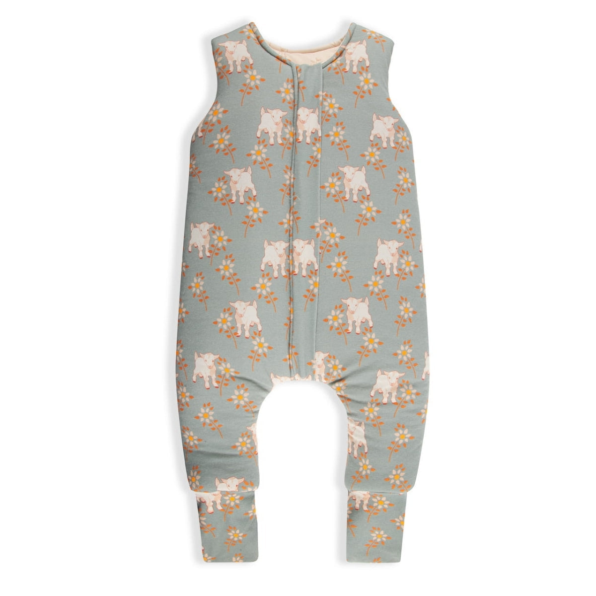Saco De Dormir Con Pies Reversible T-xs Jersey Algodón Sky Blue-cream_0