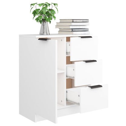 Aparador De Madera Contrachapada Blanco 60x30x70 Cm / Vetonek_4