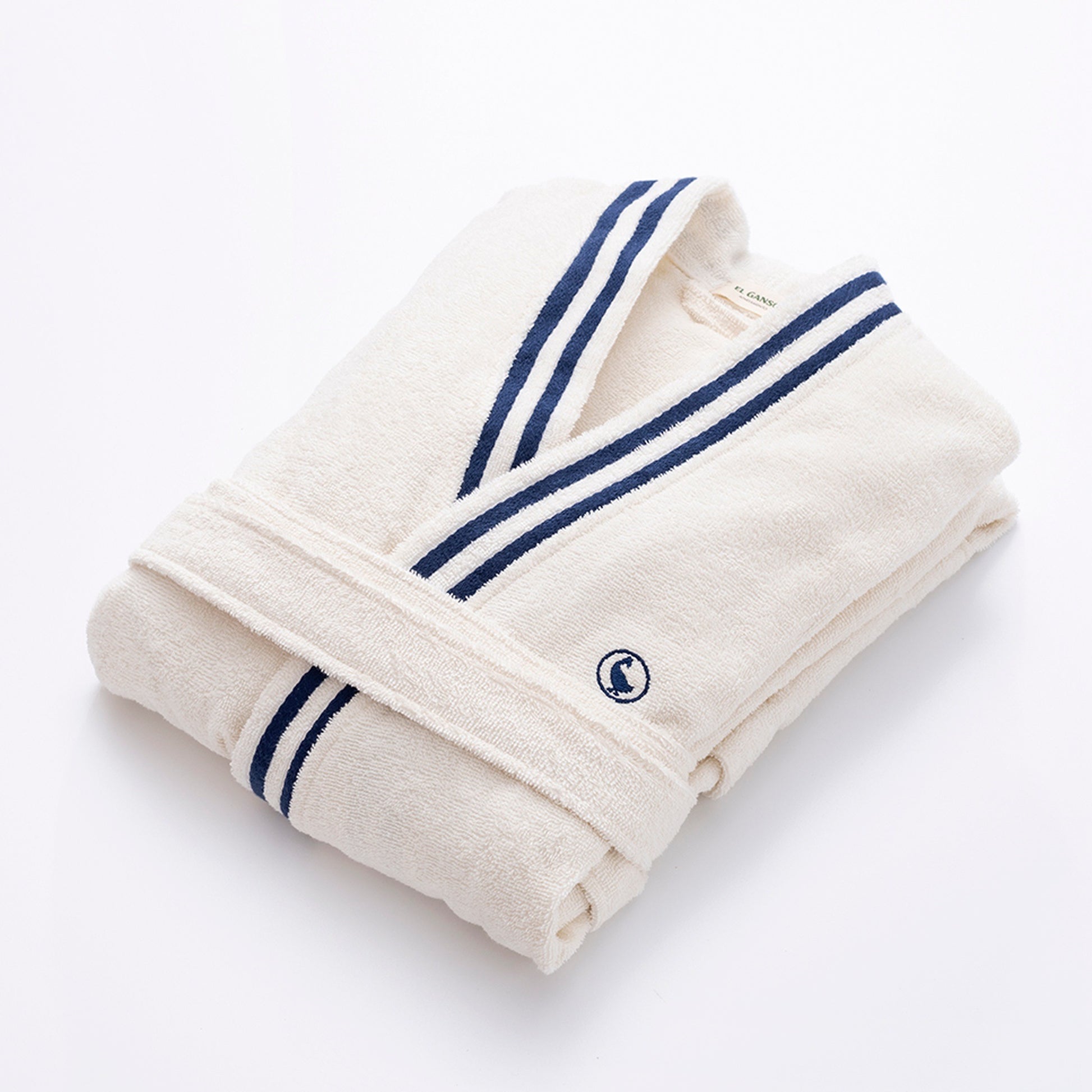 Albornoz Crudo S/m 320gsm 100% Algodón Con Logo Bordado El Ganso_4